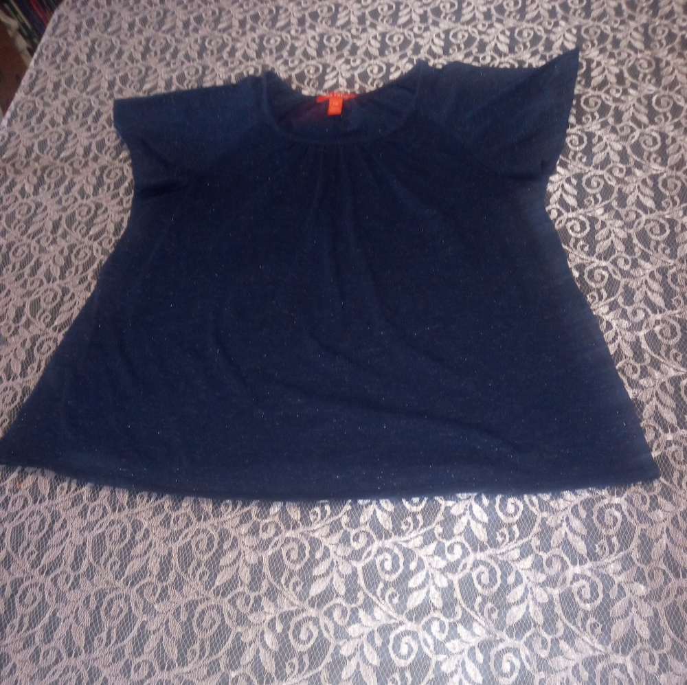Joe Fresh Dark Blue Sparkly Short Sleeve Top